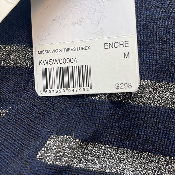 ZADIG & VOLTAIRE Missia Wo Stripes Lurex Wool-blend Sweater Sz M. NWT - Picture 12 of 12